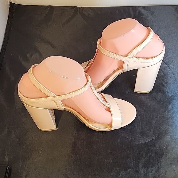 FOREVER 21 ANKLE STRAP OPEN TOE TWO STRAP BAND BLOCK HEEL SANDAL - Picture 6 of 15